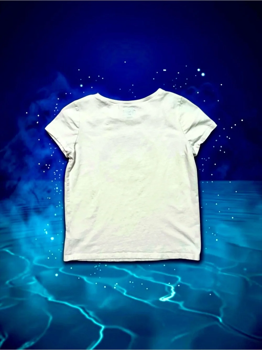 OshKosh Girls USA Mermaid Glitter Tee White 12 EUC